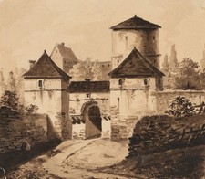 C. HOGUET (1821-1870), Befestigtes Tor einer ...