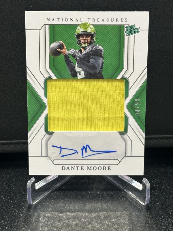 2025 National Treasures Collegiate Dante Moore #85 True RPA /99 RC Patch Auto!