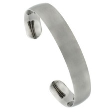 12mm Titanium Dome Cuff Bangle Bracelet, Matte Finish Comfort Fit