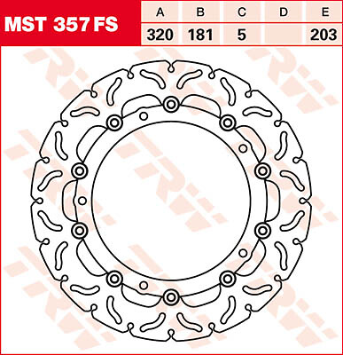 TRW MST357FS BREMSSCHEIBE SCHWIMMEND 320 KONTUR VORNE BMW R 1200 ABS 2011