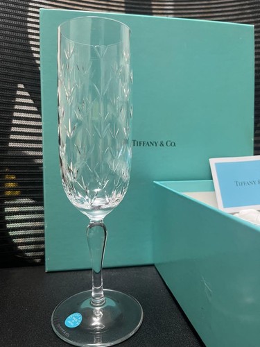 Tiffany & Co. Floret Champagne champaign Pair Set Wine Glass Blue Box Gift - Picture 2 of 6