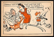 Magruder Motor Chrysler Plymouth Glasgow, MT Funny Lube Service Lg Postcard