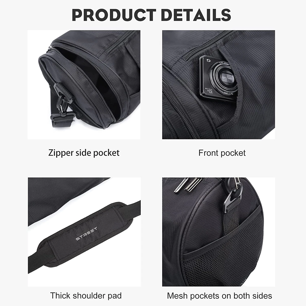 Gym bag shop with side pockets