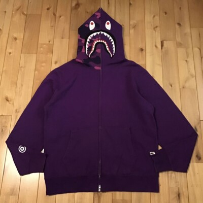 2XL BAPE Purple camo shark full zip hoodie A Bathing Ape Size XXL
