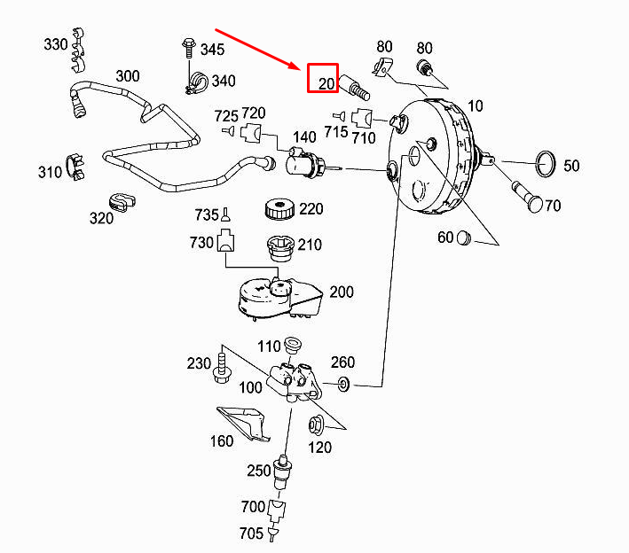 MERCEDES-BENZ R W251 Bremskraftverstärker-Montageplatte A1644310042
