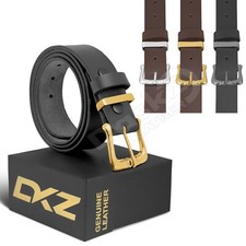 Leather belts 100% genuine black brown 30'' to 72'' waist size heavy duty buckle