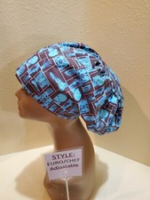 X-Rays blue Radiology Women's Euro/Chef Surgical Scrub Hat/Cap Handmade