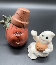 Ceramic Ghost Figure Halloween Pumpkin Decor