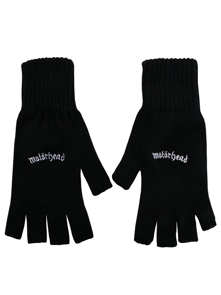 Motorhead Fingerless Gloves Logo Black