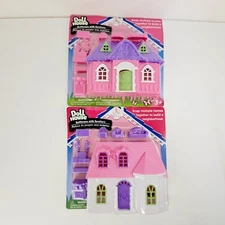 Two (2) Greenbrier Doll House Miniatures with Furniture Maison de poupee New