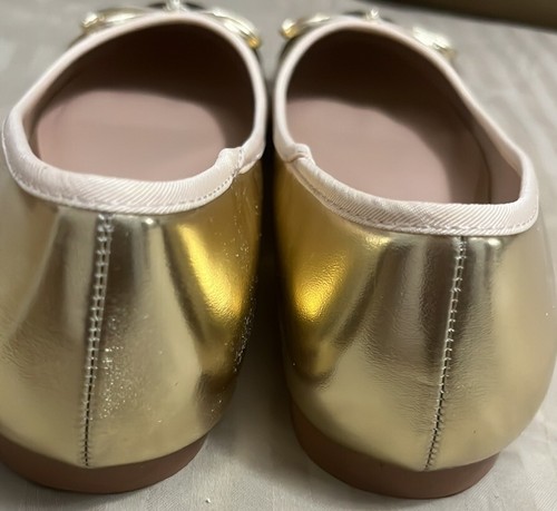 🩰 Rouge Helium Ballet Flats sz 10 GOLD & BLACK - Picture 6 of 7