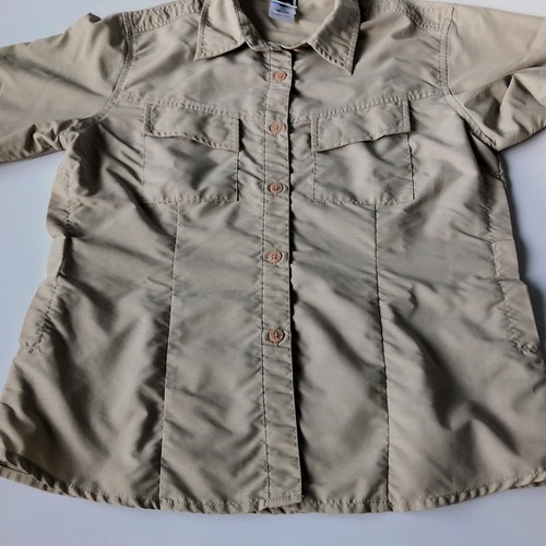 North Face Women's Shirt Size S/P Roll Tab Sleeves Travel Clothing Greyish-Tan - Picture 4 of 12