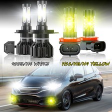 4x Led Headlight Highlow Fog Bulbs For Honda Fit 2006-2019 2020 Whiteyellow 4x Led Headlight Highlow Fog Bulbs For Honda Fit 2006-2019 2020 Whiteyellow