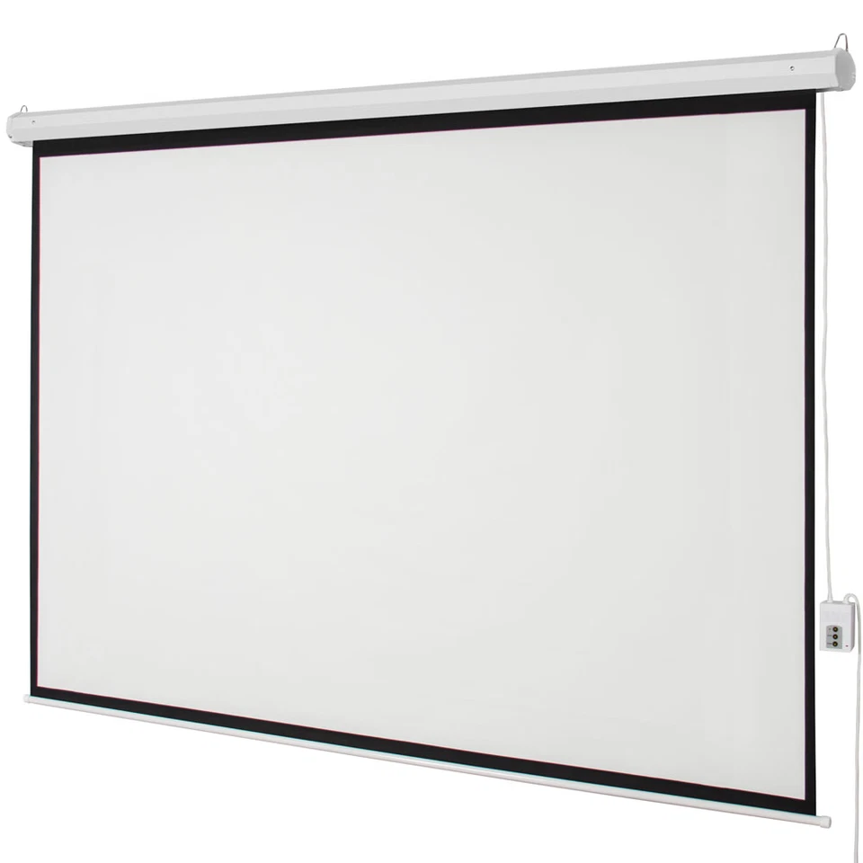 Leadzm 100" 4:3 Foldable Electric Motorized Projector Screen HD Theater + Remote
