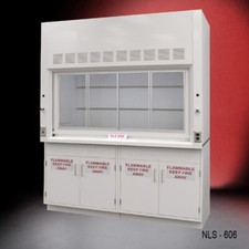 6' Chemical Fume Hood w/ Flammable Storage / Dual Sash / Service Valves / E1-107