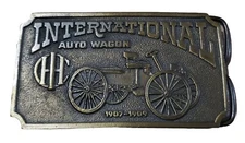 Bergamot Brass Works Belt Buckle Intl. Auto Wagon 1907-09 IHC Harvester Co 1974