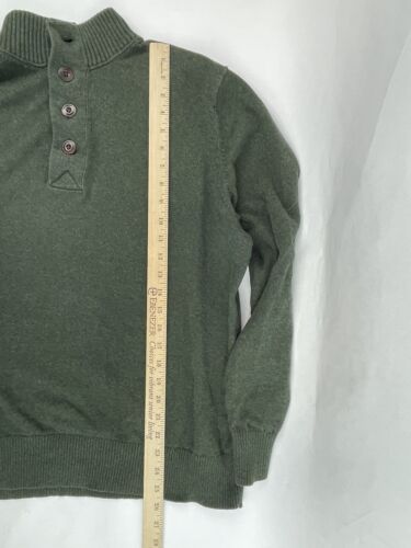Eddie Bauer Pullover Herren XL grün Pulli 1/4 Knopf L/S Baumwolle Kaschmirmischung - Bild 10 von 11