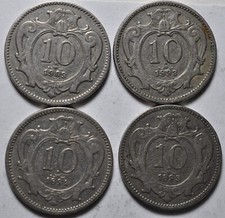 Austria 10 Heller 1893-1894-1895-1909