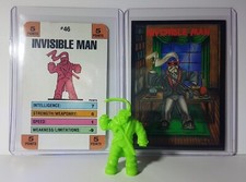 90's Monster In My Pocket Invisible Man 46 Series 1 Neon Green With Cards 