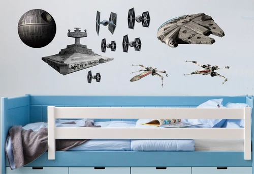 STAR WARS WALL ART,Death Star, Millennium Falcon, Tie Fighters, XWing, Destroyer