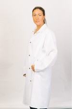 Lab / Butcher Coat, Heavy Duty Fabric, Full Cut, Snap Closure, Size: XL
