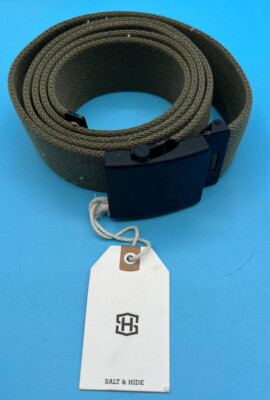Salt & Hide Belt Hudson Olive Green automatic elastic canvas belt W/CARRY BAG