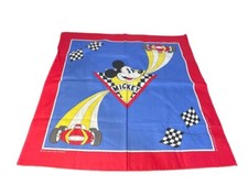Vintage Racer Mickey Mouse Racing Scarf 22  x22  Race Bandana USA
