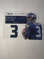 2014 Russel Wilson Panini Prestige Behind the Numbers Die-Cut 4 Seahawks Giants