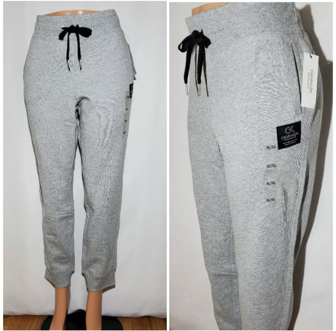 Calvin Klein Performance Women's Fleece-Lined Joggers Pants Gray