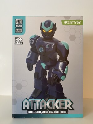 $70 NEW Stemtron Attacker Intelligent Voice & Remote Control Smart White Robot