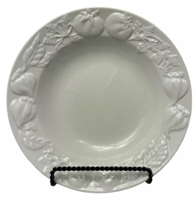 I Patrizi Pasta Bowls Embossed Single Serving 10.25'' Garlic Tomato EUC Lot Of 2