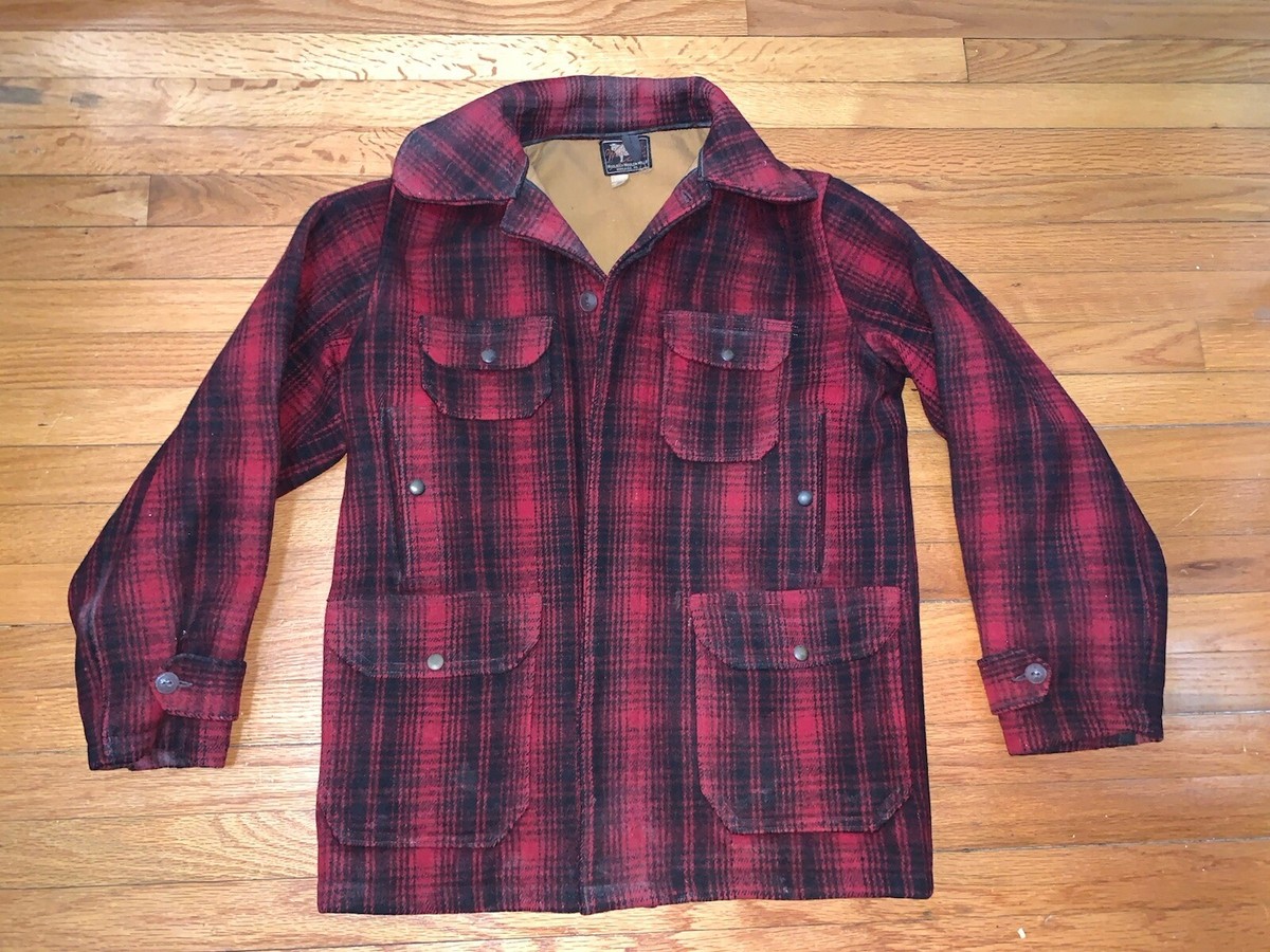 Woolrich Vintage 50's Mackinaw Buffalo Red Plaid Wool Hunting