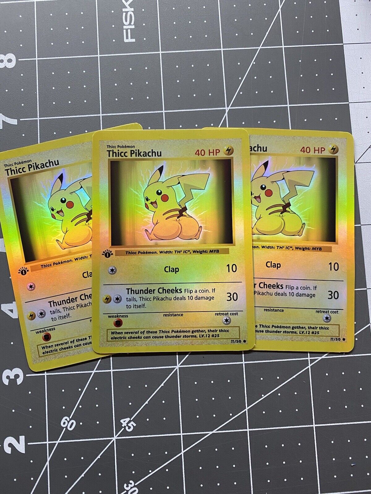 First Edition HOLO Shadowless Thicc Pikachu Pokemon Card FREE SHIPPING