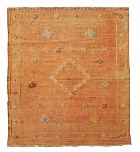 Toller handgeknüpfter Vintage Marokko Sumouk Kelim Seide Vorleger 4,8 x 2,11 Fuß