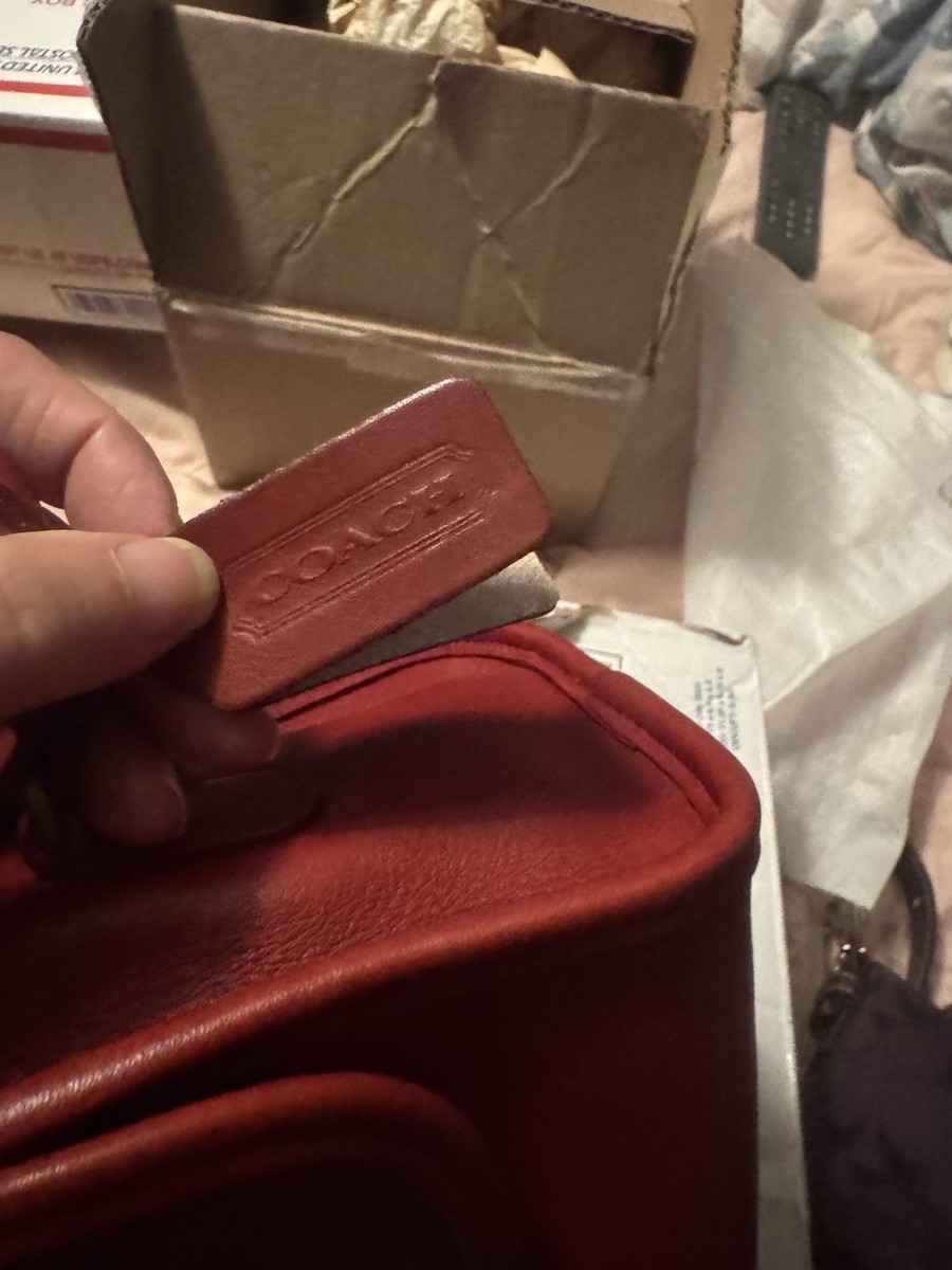 COACH vintage 9018 Emmie Red Crossbody Flap Bag Rare 90s USA