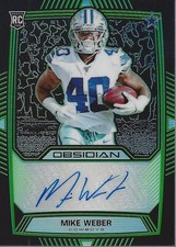 2019 Panini Obsidian Rookie Electric Etch Green #84 Mike Weber Auto /50 FB