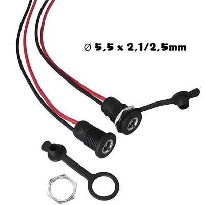 DC Wasserfest Einbaubuchse Ø 5,5 x 2,1/2,5mm Hohlstecker Steckverbinder Weiblich