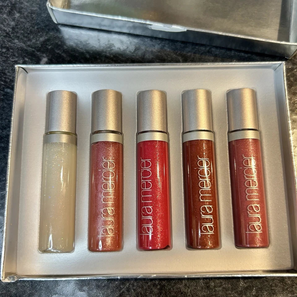 NUEVO Laura Mercier 5 Piezas Brillo Mini Lip Glace Set Colección Vintage Foto 2 de 4