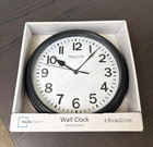 Mainstays 8.78" Round Analog Wall Clock Black/White Arabic Numerals Battery — photo 1