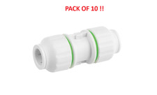 Flomasta Plastic Push-Fit Equal Straight Coupler 15mm (10 Pack) NEW