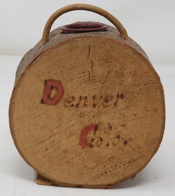 Antique 1930's Denver Souvenir Bank Wood Alarm Clock ''Time to Save'' Pyrography