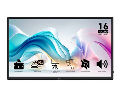 MSI Pro MP165DE E6 15.6 Zoll Full HD IPS LED 16:9 60 Hz Mobiler Monitor