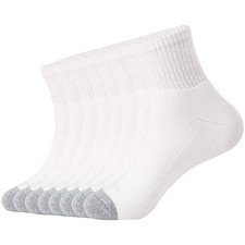 Men's Athletic Ankle Socks 8 Pairs Thick Cushion Running 9-12 8 Pair A-white