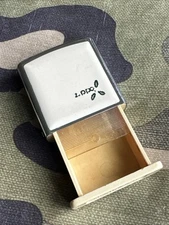 1980s Vintage Zippo Pill Box - White Ultralite - Zippo Logo