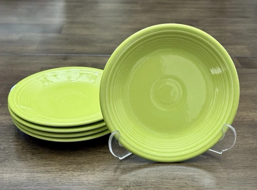 Fiesta Ware  7" Plates Homer Laughlin HLC USA Salad MCM Retro Green Set Of 5