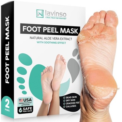 Lavinso Foot Peel Mask - Exfoliating for Soft Baby Feet, 2 Pack