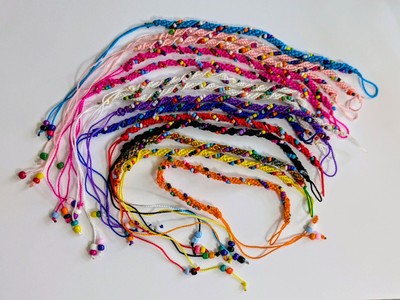 Brightly Colored Seeded Beads with Silky Strings - Lot 14