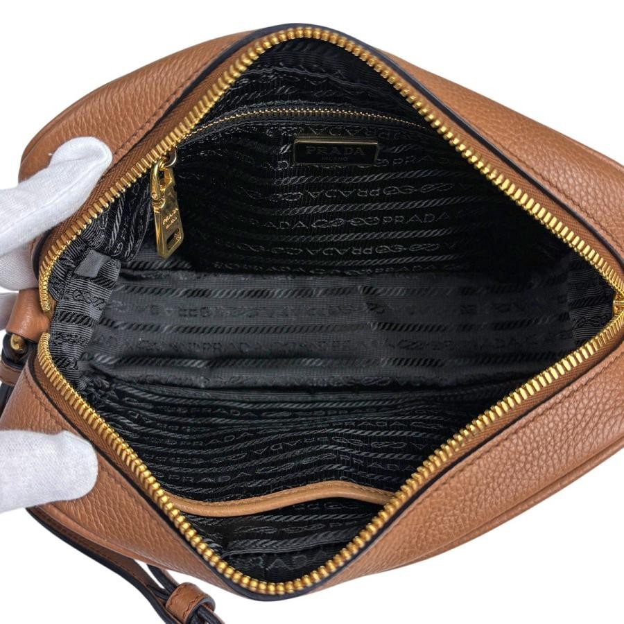 PRADA Shoulder Bag Brown Leather 21cm x 14cm x 6cm #BS638 thumbnail 9