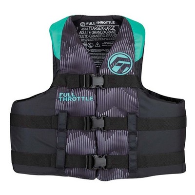 Kent 112200-505-050-22 Full Throttle Adult Nylon Life Vest, L/XL, Aqua