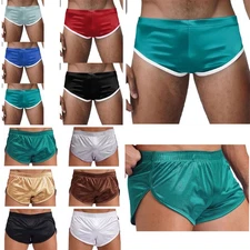 US~ Mens Satiny Ultra Short Low Rise Shorts Slim Fit Shorts Hot Panta Trunks 